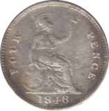 1848 FOURPENCE ( GF ) - FOURPENCE - Cambridgeshire Coins