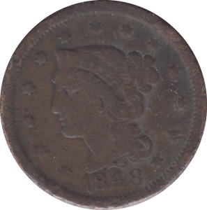 1848 LARGE CENT USA - WORLD COINS - Cambridgeshire Coins