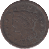 1848 LARGE CENT USA - WORLD COINS - Cambridgeshire Coins