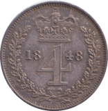 1848 MAUNDY FOURPENCE ( AUNC ) - MAUNDY FOURPENCE - Cambridgeshire Coins