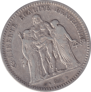 1848 SILVER 5 FRANC FRANCE - SILVER WORLD COINS - Cambridgeshire Coins