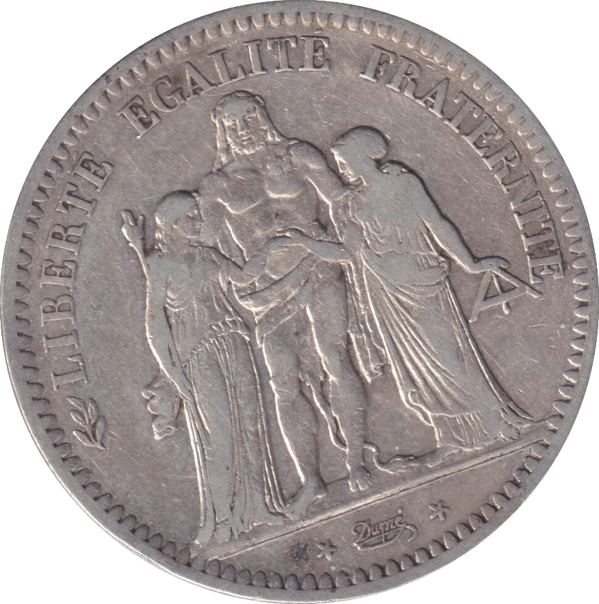 1848 SILVER 5 FRANC FRANCE - SILVER WORLD COINS - Cambridgeshire Coins