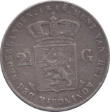 1848 SILVER NETHERLANDS 2 1/2 GULDEN - SILVER WORLD COINS - Cambridgeshire Coins