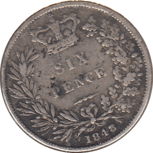 1848 SIXPENCE ( FINE ) - SIXPENCE - Cambridgeshire Coins