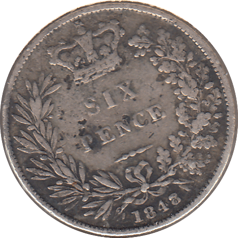 1848 SIXPENCE ( FINE ) - SIXPENCE - Cambridgeshire Coins