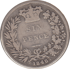 1848 SIXPENCE ( FINE ) - SIXPENCE - Cambridgeshire Coins