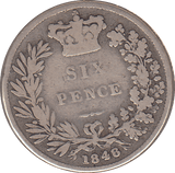 1848 SIXPENCE ( FINE ) - SIXPENCE - Cambridgeshire Coins