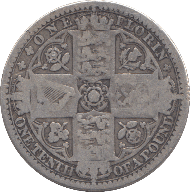 1849 FLORIN ( FINE ) - FLORIN - Cambridgeshire Coins