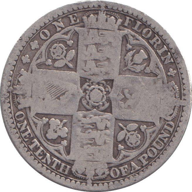 1849 FLORIN ( FINE ) - FLORIN - Cambridgeshire Coins