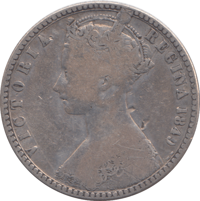 1849 FLORIN ( FINE ) - FLORIN - Cambridgeshire Coins