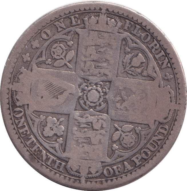 1849 FLORIN ( FINE ) REF-2 - FLORIN - Cambridgeshire Coins