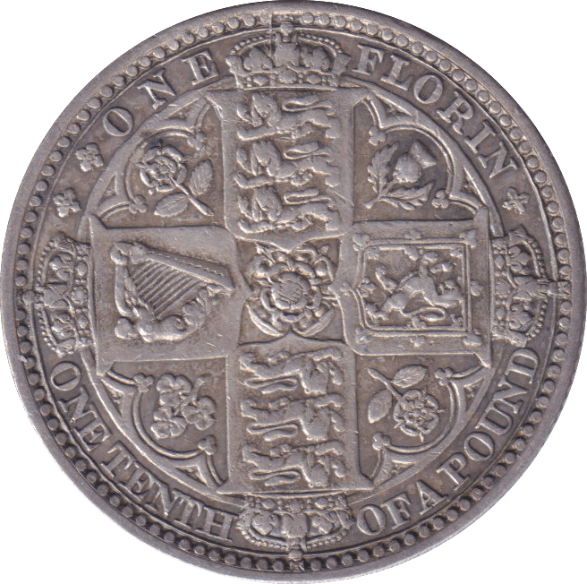 1849 FLORIN ( GVF ) - FLORIN - Cambridgeshire Coins