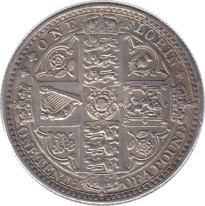1849 FLORIN ( GVF ) - FLORIN - Cambridgeshire Coins