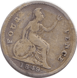 1849 FOURPENCE ( FAIR ) - SIXPENCE - Cambridgeshire Coins