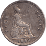 1849 FOURPENCE ( GF ) - FOURPENCE - Cambridgeshire Coins