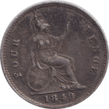1849 FOURPENCE ( GVF ) - FOURPENCE - Cambridgeshire Coins