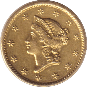 1849 GOLD ONE DOLLAR USA - GOLD WORLD COINS - Cambridgeshire Coins