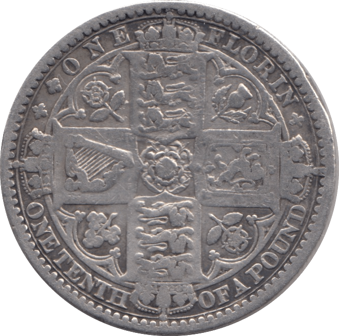 1849 GOTHIC FLORIN ( FINE ) 11 - FLORIN - Cambridgeshire Coins