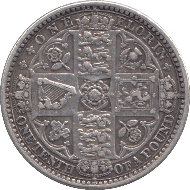 1849 GOTHIC FLORIN ( GVF ) - FLORIN - Cambridgeshire Coins