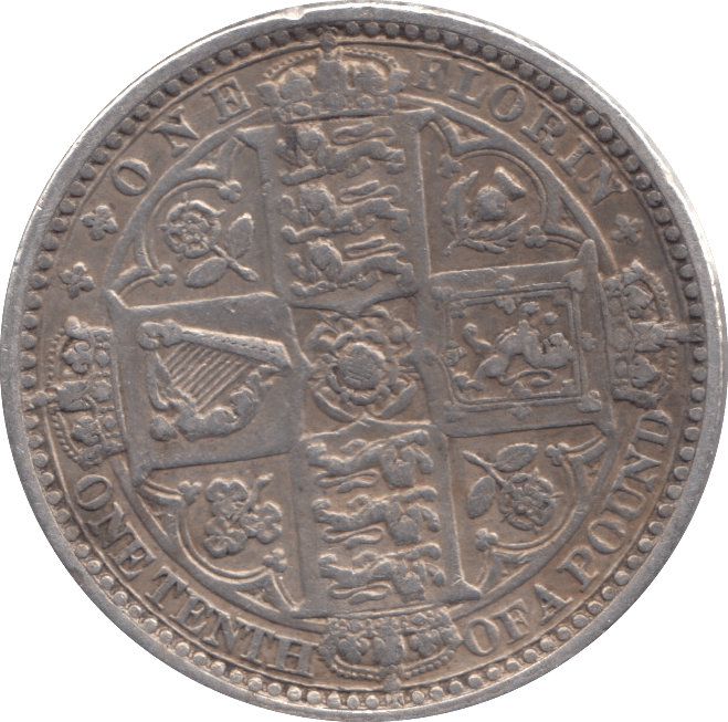 1849 GOTHIC FLORIN ( VF ) 12 - FLORIN - Cambridgeshire Coins