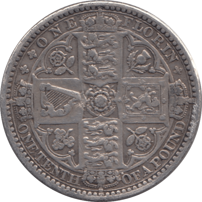 1849 GOTHIC FLORIN ( VF ) 13 - FLORIN - Cambridgeshire Coins