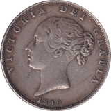 1849 HALFCROWN ( GVF ) - HALFCROWN - Cambridgeshire Coins