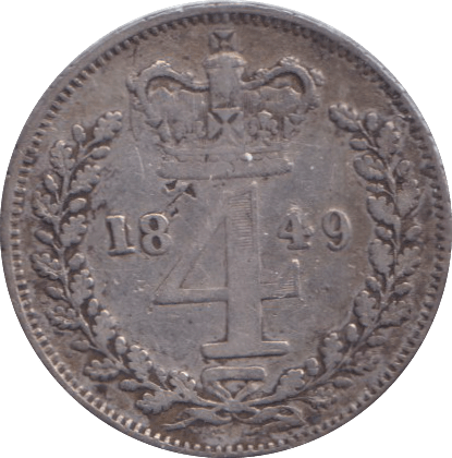 1849 MAUNDY FOURPENCE ( FINE ) - MAUNDY FOURPENCE - Cambridgeshire Coins