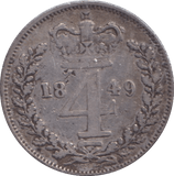 1849 MAUNDY FOURPENCE ( FINE ) - MAUNDY FOURPENCE - Cambridgeshire Coins