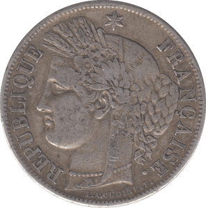 1849 SILVER FRANCE 5 FRANCS PARIS - SILVER WORLD COINS - Cambridgeshire Coins