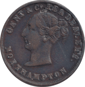 1850 FARTHING TOKEN GENT AND CO NORTHAMPTON - FARTHING TOKEN - Cambridgeshire Coins