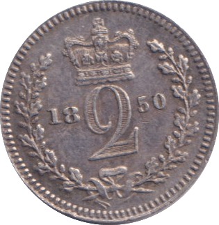 1850 MAUNDY TWOPENCE ( VF ) - MAUNDY TWOPENCE - Cambridgeshire Coins