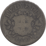 1850 SILVER 10 RAPPEN SWITZERLAND - SILVER WORLD COINS - Cambridgeshire Coins