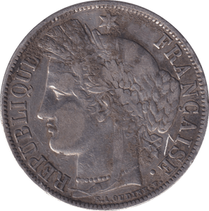 1850 SILVER 5 FRANC FRANCE - SILVER WORLD COINS - Cambridgeshire Coins