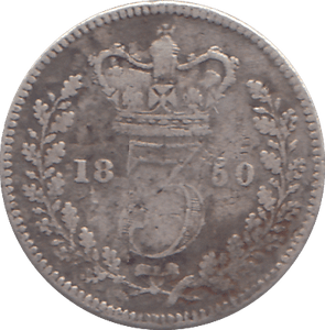 1850 SILVER THREEPENCE ( FAIR ) - THREEPENCE - Cambridgeshire Coins