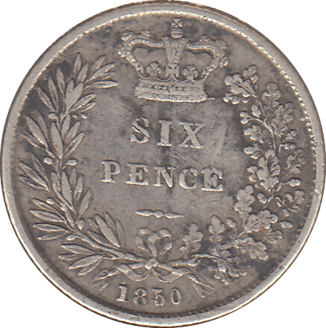 1850 SIXPENCE ( FINE ) - SIXPENCE - Cambridgeshire Coins