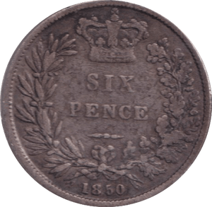 1850 SIXPENCE ( NF ) - SIXPENCE - Cambridgeshire Coins