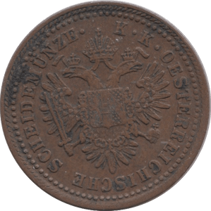 1851 AUSTRIA 1 KREUZER - WORLD COINS - Cambridgeshire Coins