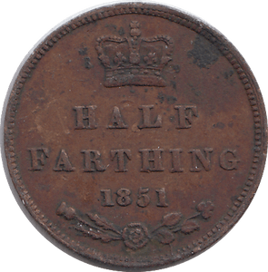 1851 HALF FARTHING F78 ( FINE ) - HALF FARTHING - Cambridgeshire Coins