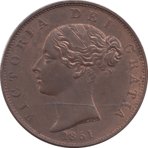 1851 HALFPENNY ( BU ) - HALFPENNY - Cambridgeshire Coins