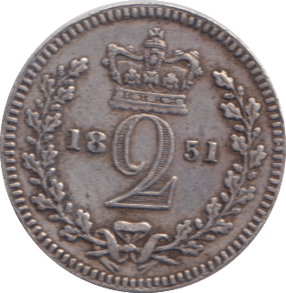 1851 MAUNDY TWOPENCE ( EF ) - MAUNDY TWOPENCE - Cambridgeshire Coins