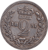 1851 MAUNDY TWOPENCE ( EF ) - MAUNDY TWOPENCE - Cambridgeshire Coins
