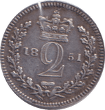 1851 MAUNDY TWOPENCE ( GVF ) - MAUNDY TWOPENCE - Cambridgeshire Coins