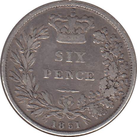 1851 SIXPENCE ( GF ) - SIXPENCE - Cambridgeshire Coins