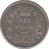 1851 SIXPENCE ( GF ) - SIXPENCE - Cambridgeshire Coins