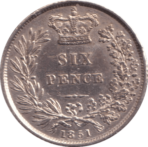 1851 SIXPENCE ( GVF ) - SIXPENCE - Cambridgeshire Coins