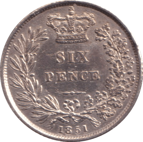 1851 SIXPENCE ( GVF ) - SIXPENCE - Cambridgeshire Coins
