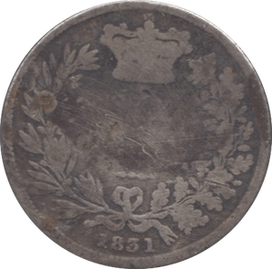 1851 SIXPENCE ( NF ) - SIXPENCE - Cambridgeshire Coins
