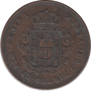 1852 10 REIS PORTUGAL - WORLD COINS - Cambridgeshire Coins