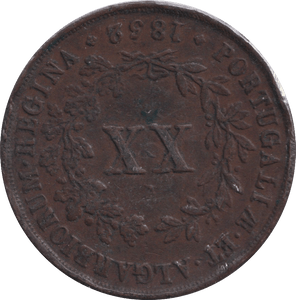 1852 20 REIS PORTUGAL - WORLD COINS - Cambridgeshire Coins