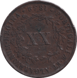 1852 20 REIS PORTUGAL - WORLD COINS - Cambridgeshire Coins
